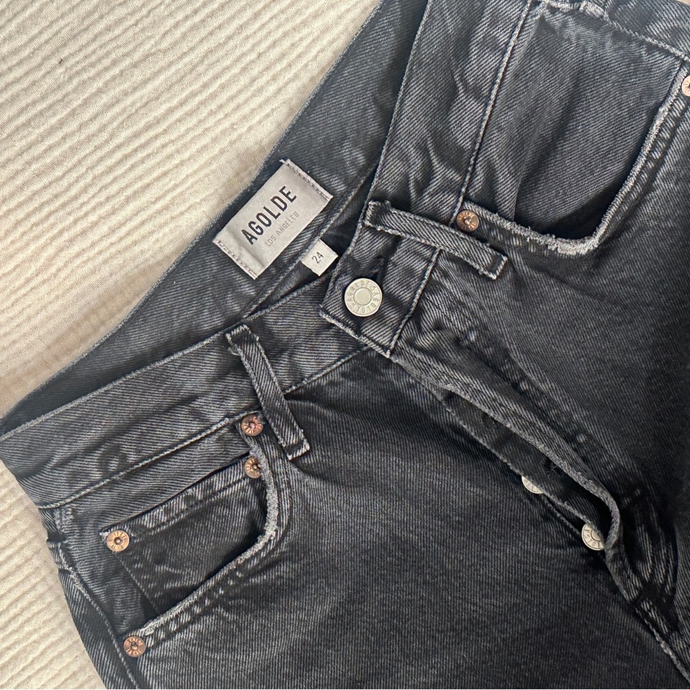Agolde 90’s pinch waist washed black jeans